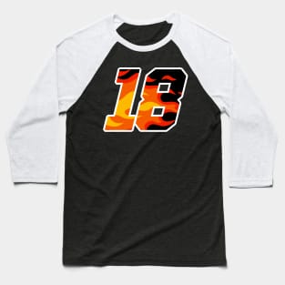 On Fire Racing Number 18 Baseball T-Shirt